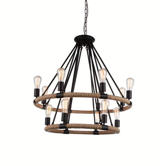 CWI Ganges 14 Light Up Chandelier With Black Finish