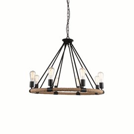 CWI Ganges 8 Light Up Chandelier With Black Finish