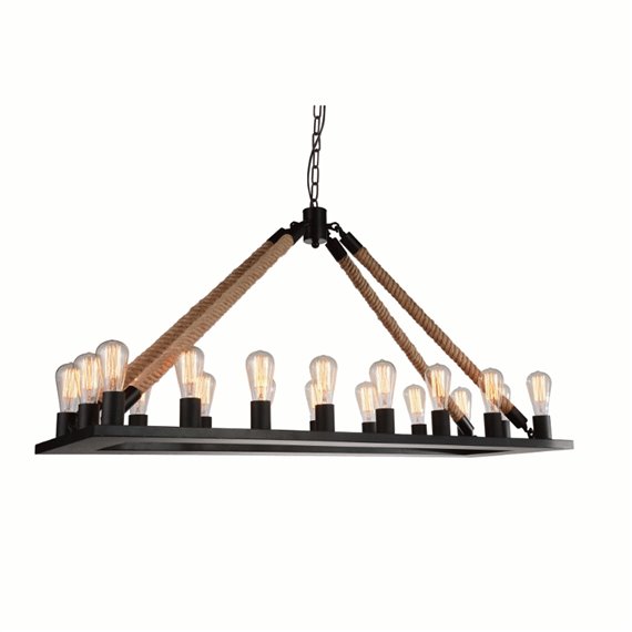 CWI Ganges 18 Light Up Chandelier With Black Finish