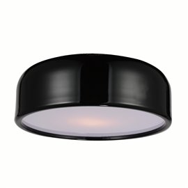 CWI Campton 3 Light Drum Shade Flush Mount With Black Finish