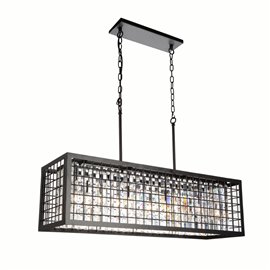 CWI Meghna 4 Light Down Chandelier With Brown Finish