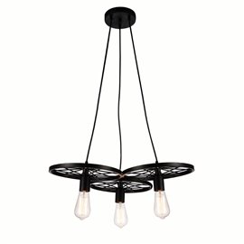 CWI Ravi 3 Light Down Chandelier With Black Finish