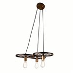 CWI Ravi 3 Light Down Chandelier With Black & Gold Finish