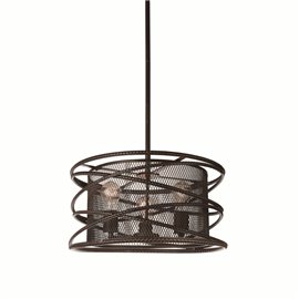 CWI Darya 3 Light Up Chandelier With Brown Finish