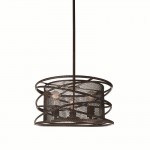 CWI Darya 3 Light Up Chandelier With Brown Finish