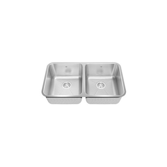 Kindred KSD1UA Double bowl undermount sink 18 gauge crease bowl bottoms