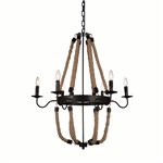 CWI Dharla 6 Light Chandelier With Rust Finish