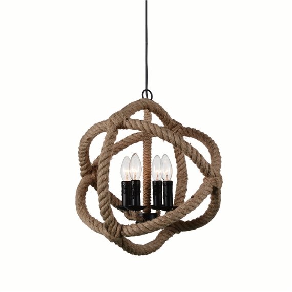 CWI Padma 4 Light Up Chandelier With Black Finish