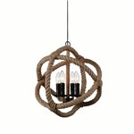 CWI Padma 4 Light Up Chandelier With Black Finish