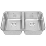 Kindred KSD2UA Double bowl undermount sink 18 gauge crease bowl bottoms