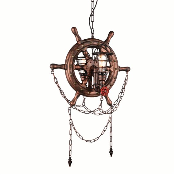 CWI Manor 2 Light Up Chandelier With Speckled copper Finish