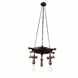 CWI Manor 3 Light Down Chandelier With Speckled copper Finish