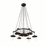 CWI Prado 7 Light Down Chandelier With Blackened Copper Finish