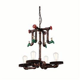 CWI Soto 4 Light Up Chandelier With Speckled copper Finish