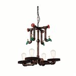 CWI Soto 4 Light Up Chandelier With Speckled copper Finish