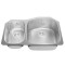 Kindred KSDC1LUA Two bowl combination sink small bowl left 18 gauge crease bowl bottoms