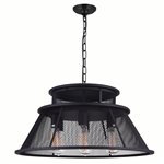 CWI Savill 7 Light Down Chandelier With Reddish Black Finish