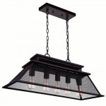 CWI Savill 5 Light Island Chandelier With Reddish Black Finish