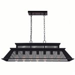 CWI Savill 7 Light Island Chandelier With Reddish Black Finish