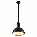 CWI Strum 1 Light Down Pendant With Black Finish