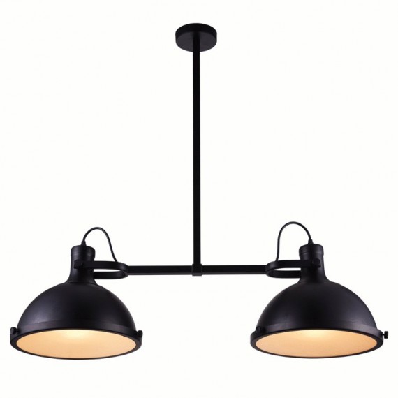 CWI Strum 2 Light Island Chandelier With Black Finish