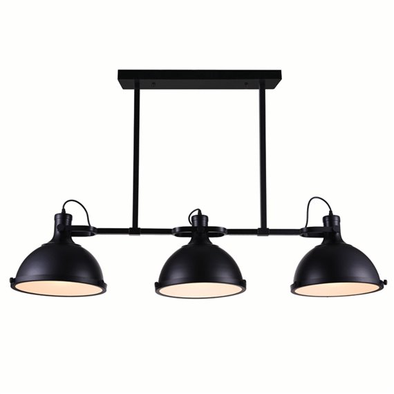 CWI Strum 3 Light Island Chandelier With Black Finish