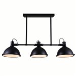 CWI Strum 3 Light Island Chandelier With Black Finish