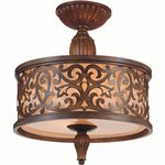 CWI Nicole 3 Light Drum Shade Flush Mount With Brushed Chocolate Finish