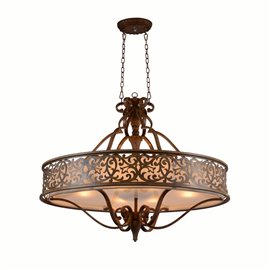 CWI Nicole 6 Light Drum Shade Chandelier With Brushed Chocolate Finish