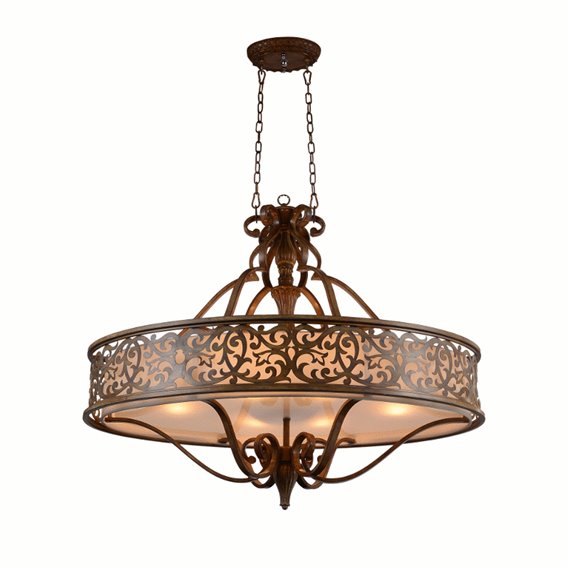 CWI Nicole 6 Light Drum Shade Chandelier With Brushed Chocolate Finish