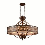 CWI Nicole 6 Light Drum Shade Chandelier With Brushed Chocolate Finish