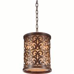 CWI Nicole 1 Light Drum Shade Mini Pendant With Brushed Chocolate Finish