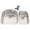 Kindred KSDCRU Two bowl combination sink small bowl right 18 gauge crease bowl bottoms