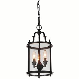 CWI Desire 3 Light Drum Shade Mini Pendant With Oil Rubbed Bronze Finish