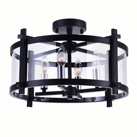 CWI Miette 4 Light Cage Flush Mount With Black Finish