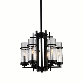 CWI Sierra 6 Light Up Chandelier With Black Finish