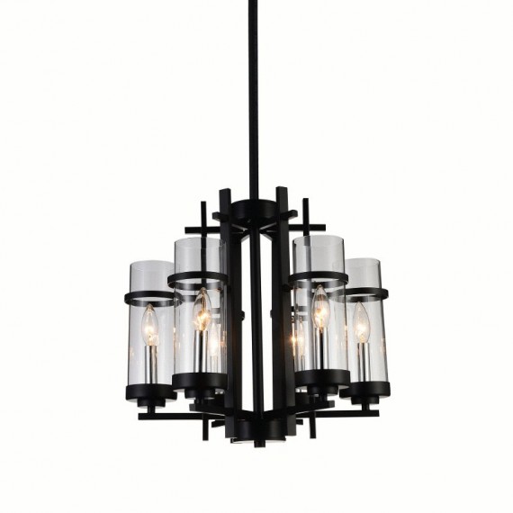 CWI Sierra 6 Light Up Chandelier With Black Finish