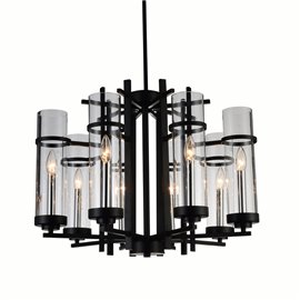 CWI Sierra 8 Light Up Chandelier With Black Finish