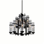 CWI Sierra 12 Light Up Chandelier With Black Finish