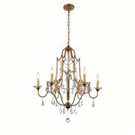 CWI Electra 6 Light Up Chandelier With Oxidized Bronze Finish