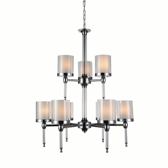 CWI Maybelle 9 Light Candle Chandelier With Chrome Finish