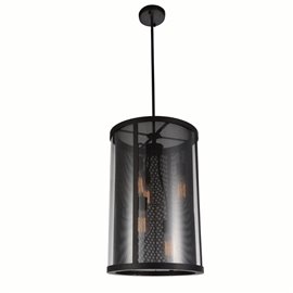 CWI Souris 5 Light Down Pendant With Reddish Brown Finish