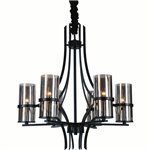 CWI Vanna 6 Light Up Chandelier With Black Finish