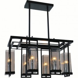 CWI Vanna 6 Light Up Chandelier With Black Finish