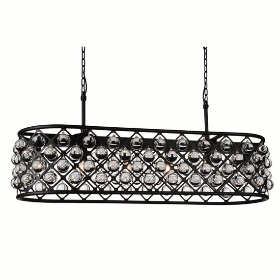 CWI Renous 6 Light Chandelier With Black Finish