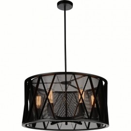 CWI Tapedia 4 Light Up Chandelier With Black Finish