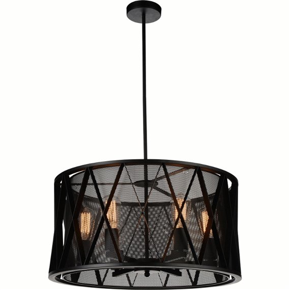 CWI Tapedia 4 Light Up Chandelier With Black Finish