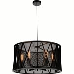 CWI Tapedia 4 Light Up Chandelier With Black Finish