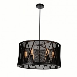 CWI Tapedia 6 Light Up Chandelier With Black Finish