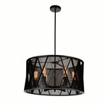 CWI Tapedia 6 Light Up Chandelier With Black Finish